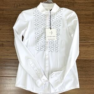 LAGUSO Womens Competition Shirt Janne Allover long-sleeved SIZE SMALL WH…